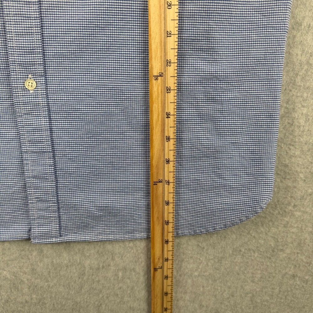 Psycho Bunny Shirt Mens Medium Blue Houndstooth Button Down Preppy Pima Cotton - Picture 11 of 13